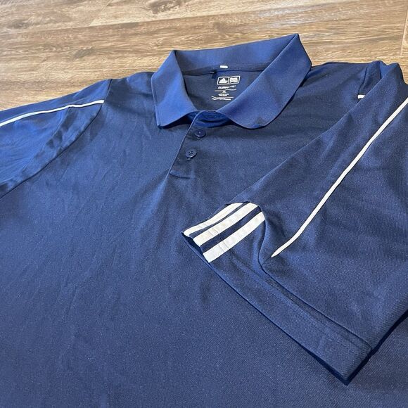 adidas Other - Adidas Golf Polo Shirt Men's XL Blue Climalite Stretch Short Sleeve Rugby Collar